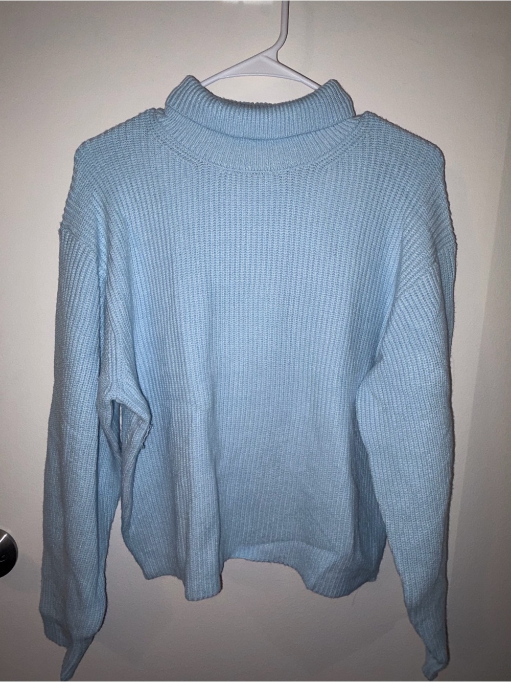 a new day Pale Blue Ribbed Turtleneck Sweater